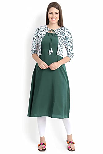 Image of Women's Crepe A-Line Kurta, Orange