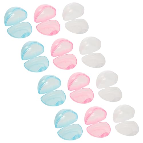 IWOWHERO Estuche Transparente para Chupetes 12 Unidades Caja Portátil de Polipropileno con Tapa Protectora Organizador Higiénico para Viaje y Uso Diario de Bebés