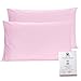 Coppia Federe Cuscini Letto Matrimoniale E Singolo. Copriguanciale In Cotone 100% Biologico. Copricuscino In Tessuto Morbido Tinta Unita. (Rosa Chiaro)