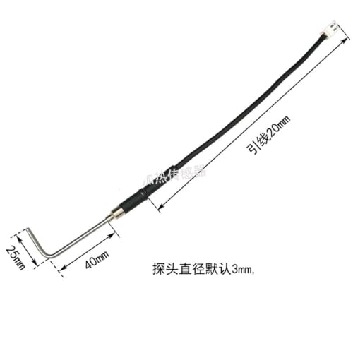 Sensor de temperatura termopar tipo L/U de φ3*25*40 mm y cable de 0.2m 3