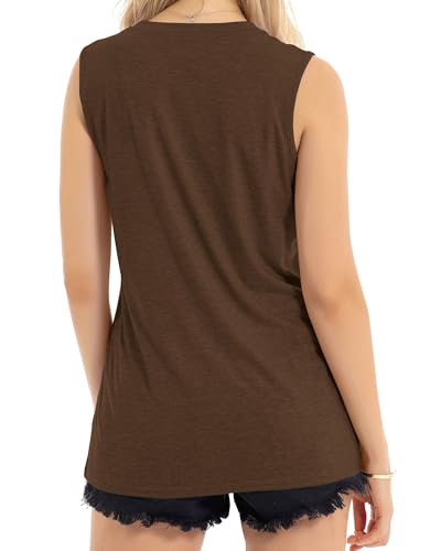 Image of Womens Tank Tops Summer Casual Sleeveless Top Loose Fit Basic Tunic Shirts