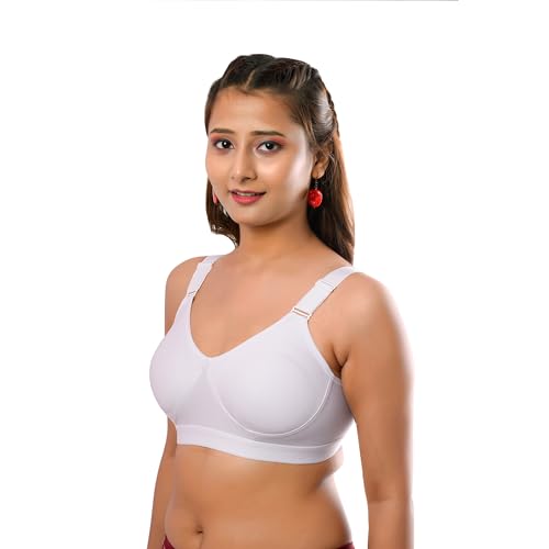 Image of Viral Girl Women's Wire-Free Cotton Hosiery Bra | Non-Padded, Full Coverage, Adjustable Straps | Soft Comfortable Innerwear with Hook & Eye Closure for Everyday Use
