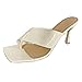 Sandali estivi da donna con bottone a punta e tacchi alla moda casual da donna sandali alti traspiranti, beige., 39 EU