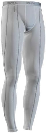 SKINS ICE Long Tights BIOACCELERATION Heat Defeating Technology White with Platinium Stitching