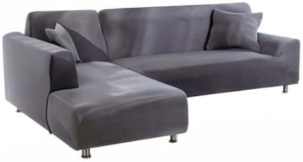 Miniatura 9 de MIFXIN Funda de sofá en forma de L, 2 fundas elásticas para sofá seccional en forma de L, fundas protectoras de muebles para niños y mascotas con 2