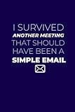 I Survived Another Meeting That Should Have Been A Simple Email: Funny Composition Lined Notebook | Perfect Gift Idea for Secret Santa and White Elephant Christmas