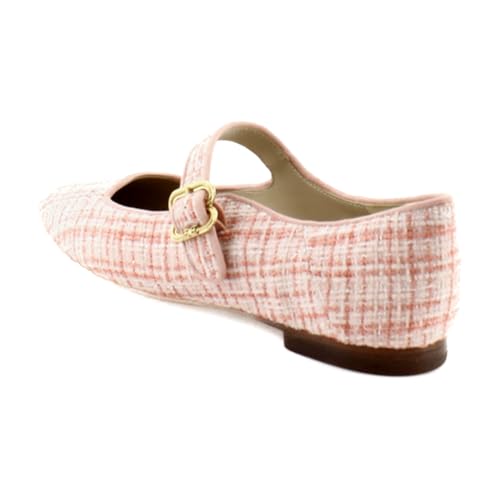 Sam Edelman Michaela Pink Salt Multi Mary Jane Ankle Strap Squared Toe Flats (Pink Salt Multi, 10.5)3
