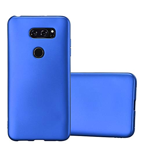 Cadorabo Hülle für LG V30 in METALLIC BLAU - Handyhülle aus flexiblem TPU Silikon - Silikonhülle Schutzhülle Ultra Slim Soft Back Cover Case Bumper