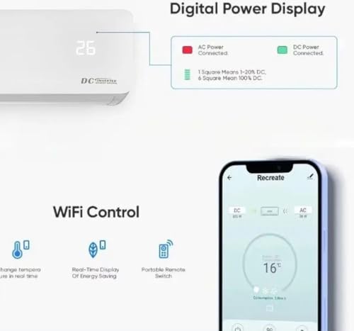 12000 BTU Air Conditioner Wall Split Wi Fi 5 In 1 Air Cooler Heater Dehumidifier Air Purifier Fan With Heat Pump Remote Control 3.4 kW A++ Rating 2 Pipes and Installation Kit Included - Image 3