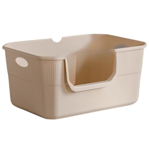 To all Genie 猫 トイレ 大型 多頭飼い シニア 低い オープンタイプ 一体型 深型 丸洗い 幅50cm×奥行35cm×高さ22cm 入口の高さ12cm (ブラウンカラー)