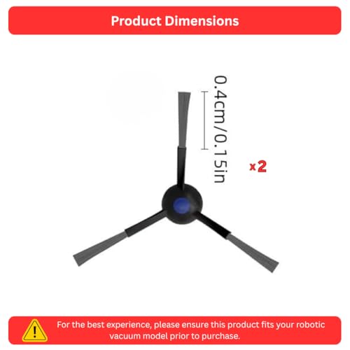 Image of Reverbo Side Spinning Brushes | Replacement Parts Compatible with Ecovacs Deebot N30 Pro Omni | Robotic Vacuum Accessories | Durable Nylon Bristles | Easy Fit | Set of 2