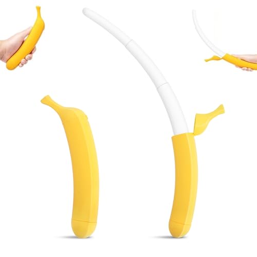 LESSO 16 Retractable Banana Sword - 3D Printed Durable Flick Toy for Stress Relief & Fidget Fun, Role-Play Prop, All Ages Play Sword (Warm Yellow)