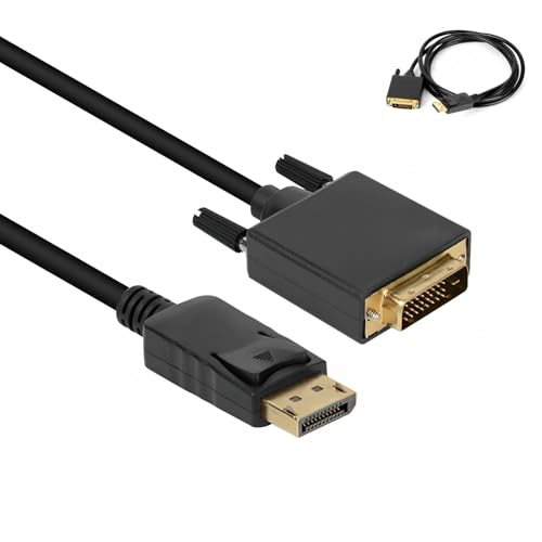 Plimbin DP to DVI Cable 6 Feet High-Definition 1080p Gold-Plated Display port Cable Male to Male DP to DVI Adapter Cord Cable for PC Laptop Monitor Projector