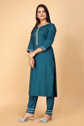 Image of Women Kurta Pant Dupatta Set FJ /White Kurti with Pant OR DUPTTA