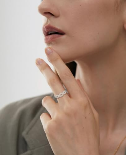 Fahonie Infinity Ring 925 Sterling Silver cut 5A Cubic Zirconia CZ Statement Ring Promise Ring for Women3