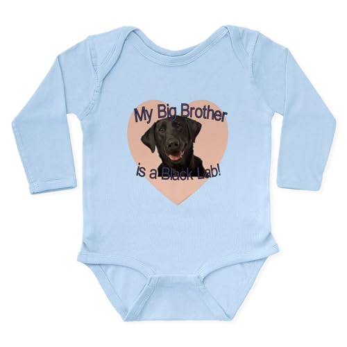 CafePress Black Lab Brother Long Sleeve Infant Bodysuit Cute Long Sleeve Infant Baby Bodysuit Romper - Main Image