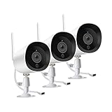 2K WiFi Security Cloud Camera for Outdoor/Indoor, 3MP Wireless IP Camera with Night Vision, Motion Detection, IP66 Waterproof,Cloud Storage, Compatible with Alexa/Google Assistant (3 Pack)