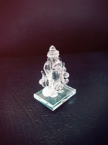 Estatua de Ganesha en Cuarzo Cristal para Decoración 3.5 pulg