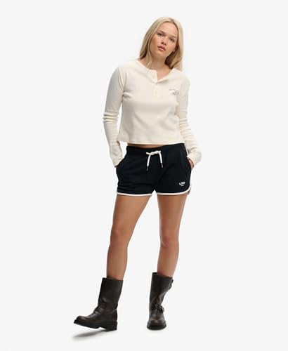 Superdry ATH Ess Button Down Ls Top T-Shirt, Desert Bone Off White, 44 Femmes