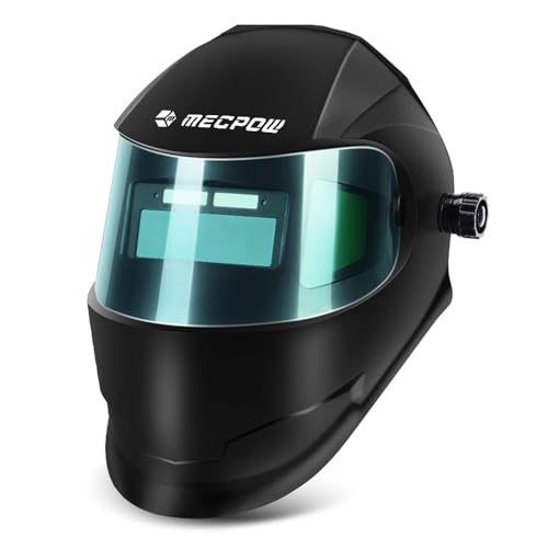 Mecpow Careta Soldar Automatica, con oscurecimiento automático, con un ángulo de visión de 180°, Máscara de Soldadura, para Soldadura TIG, MIG y Corte con electrodo (Negro)