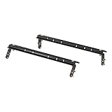 CURT 16150 Industry-Standard 5th Wheel Hitch Rails and 4-Bolt Brackets, Gloss Black, 25,000 Pounds