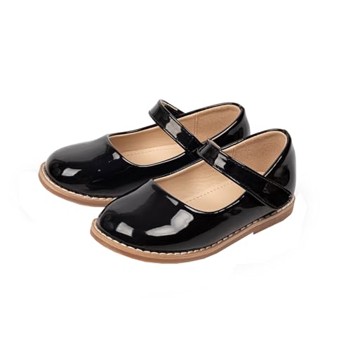 IWIHMIV Girls Mary Jane Dress Shoes Casual Comfortable Ballerina Flat Non Slip School Loafers for Wedding Party