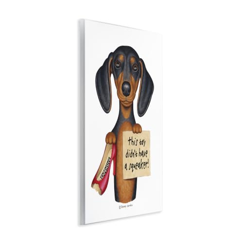 Image of Funny Dachshund Shoe Joke, 10 x 15 Inch Mounted Print on Wall Plaque