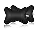 Produktbild ds. distinctive style 2 Stück PU Leder Nackenkissen für Autositz Kopfstütze Kissen 28x18cm Auto Nackenkissen (Schwarz)