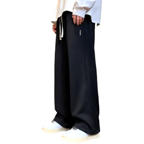 Image of Men's Loose Fit Wide-Leg Joggers | Pintuck Track Pants | Stretchable Gym Wear, Lounge Pants & Nightwear Lowers