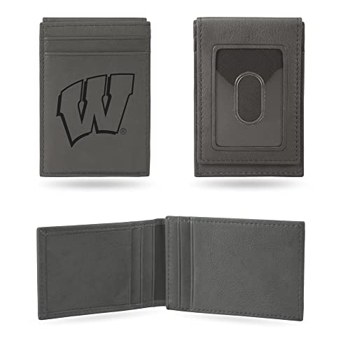 Image of Rico Industries NCAA Gray Laser Engraved Front Pocket Wallet - Compact /Comfortable /Slim
