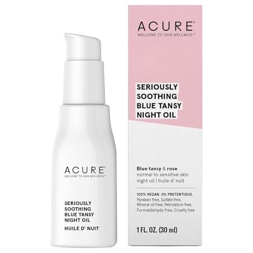 Acure Seriously Soothing Tansy Night Rose Oil 100 Vegan For Dry To Sensitive Skin, blue, Unscented, 1 Fl Oz