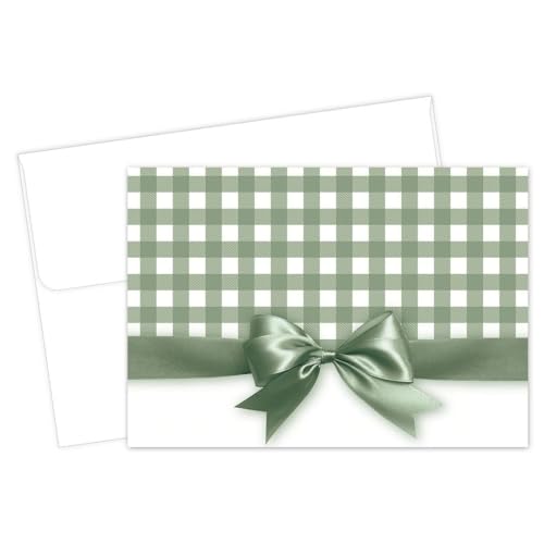 Image of Great Papers! Sage Green Bow Note Card and Envelope, 4.875 inch x 3.375 inch, 24 count (2025018)