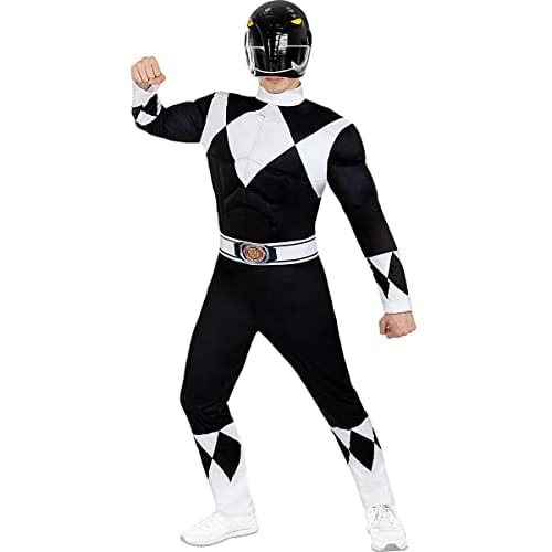 Funidelia | Disfraz Power Ranger Negro para hombre Superhéroes, Dibujos Animados - Disfraz para adultos y divertidos accesorios para Fiestas, Carnaval y Halloween - Talla XL - Negro