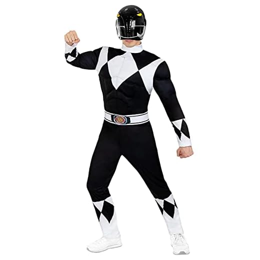 Funidelia | Disfraz Power Ranger Negro para hombre Superhéroes, Dibujos Animados - Disfraz para adultos y divertidos accesorios para Fiestas, Carnaval y Halloween - Talla XL - Negro