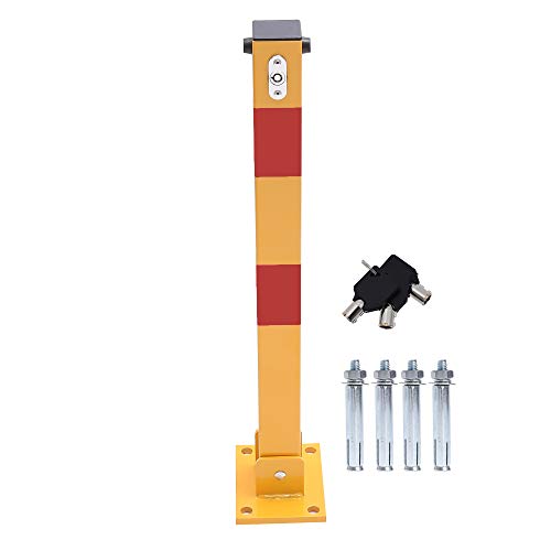 KATSU Car Parking Space Lock Bollard, High Visibility Yellow and ...