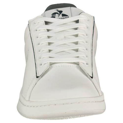 Le Coq Sportif - LCS Court Clean - Baskets de Ville Mixtes - Confort Quotidien - Dessus Cuir et Synthétique - Semelle Caoutchouc - Taille 42 - Blanc Optical White Trekking Green