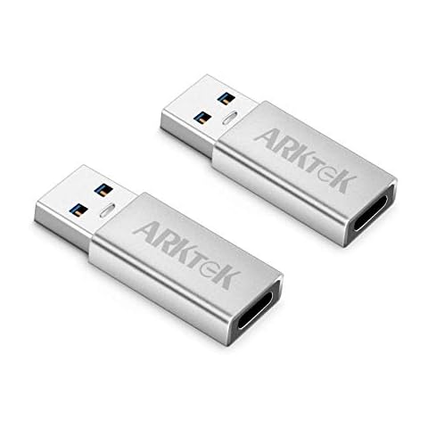 ARKTEK USB-C Adapter - USB A 3.0 (Male) to USB Type C (Female) Converter for PC Laptop Galaxy S9 Note 9 and More (Pack of 2, Aluminum) Cover