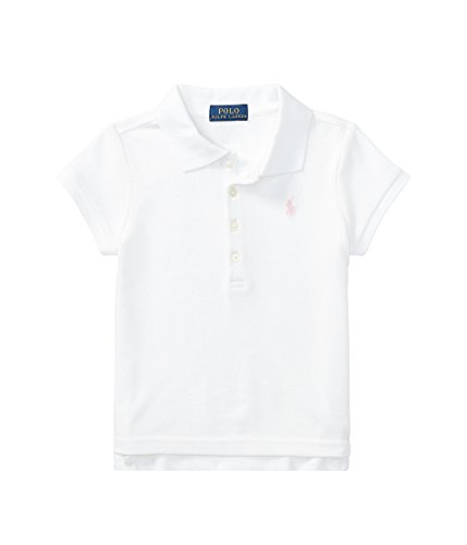 Image of Polo Ralph Lauren Kids Baby Girl's Short Sleeve Mesh Polo Shirt (Toddler) White