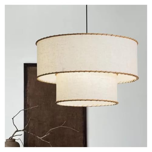 Lampe suspendue en tissu japonais lustre réglable pour chambre et cuisine