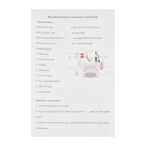 Recolector de polvo y lámpara de uñas 5 en 1 XIJIE miniatura 6