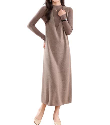 Knitted Sweater Vest Women's 100% Merino Wool Sleeveless Pullover V-Neck Solid Color Long Vest Ankle Dress