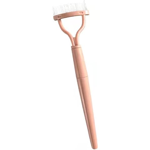 Myboree Eyelash Comb Curler Brush Mascara Applicator with Long Folding Handle (Pink) Cover