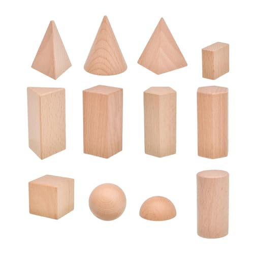 predolo 12 Piezas de Formas geométricas 3D, Bloques de Juego de matemáticas, Juguetes de Aprendizaje para el Desarrollo, Juego de Bloques de Formas