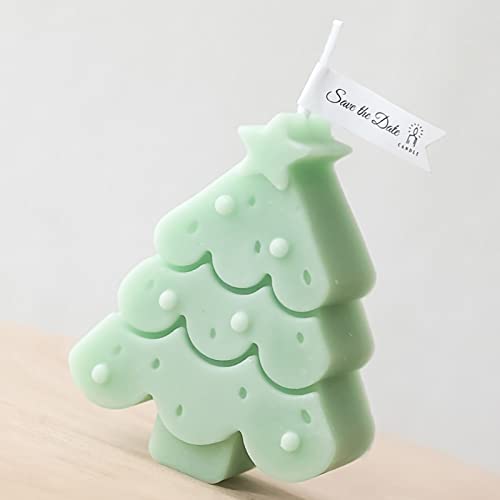 Christmas Tree Candles, Christmas Tree Aromatherapy Candle, Tree Shaped Candle, Christmas Home Decoration, Desktop Craft Gift (Green)