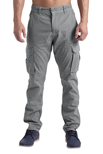 Mens Cargo Pants Casual Regular Fit 100% Cotton Multi Pockets Outdoor Hiking Security Work Pants Sizes 32W-44W