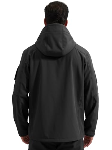 FREE SOLDIER Men's Waterproof Softshell Jacket Thick Fleece Lined Outdoor Jacket Tactical Military Hoodie Windbreaker - Image 3