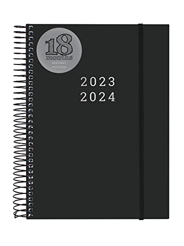 Finocam - Agenda 18 Meses Julio 2023-Diciembre 2024 Espiral E10-155X212 2 Días Página Negro Multilingüe En Oferta Finocam - Agenda Espiral 18 Meses 2023 2024 2 Días Página Julio 2023 - Diciembre 2024 (18 Meses) Negro Internacional