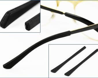 Bhavya Optic® Silicon Glasses Temple End Tips Eyeglass Ear Pads Tube Temple Socks Black - 2 Pairs 3