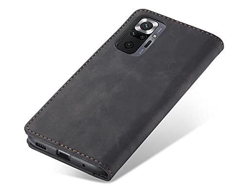 Image of Excelsior Premium Leather Wallet flip Cover case with | Card and Cash Slot | 360 Full Body Protection | Inner TPU case for Xiaomi Redmi Note 10 Pro Max | 10 Pro (Black)