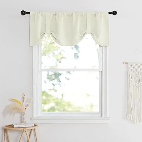 NICETOWN Linen Look Blackout Valance Cover
